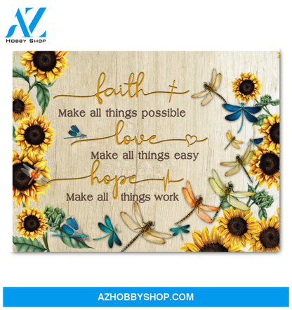 Dragonflies Faith Hope Love Unique Custom Design Canvas Present