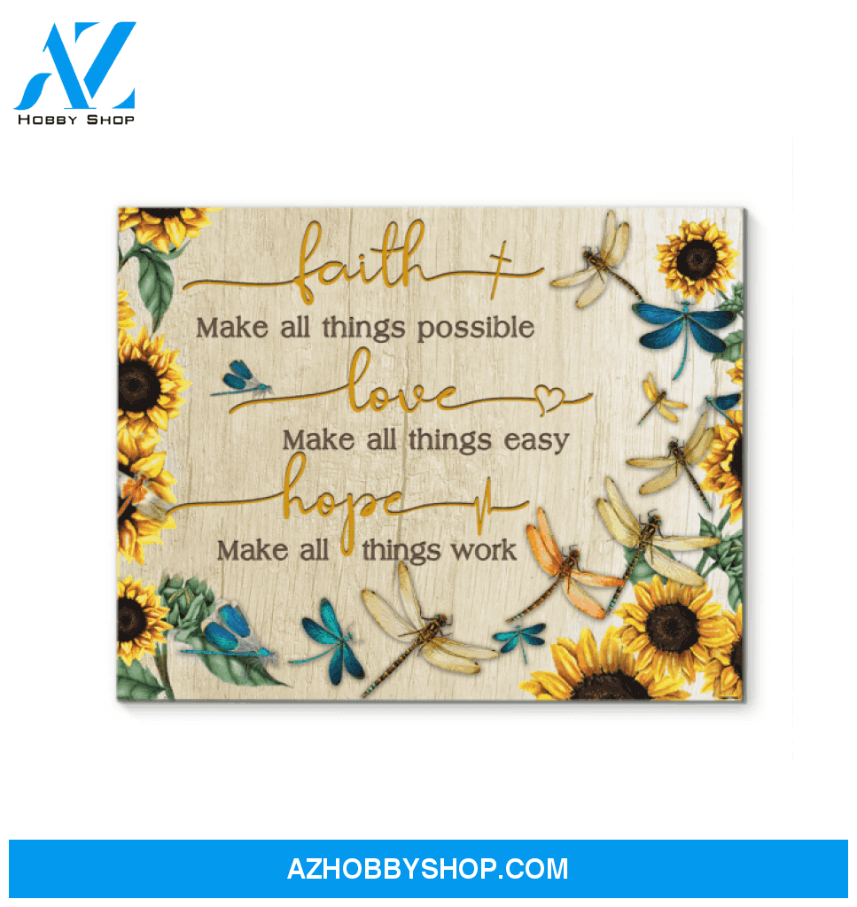 Dragonflies Faith Hope Love Unique Custom Design Canvas Present