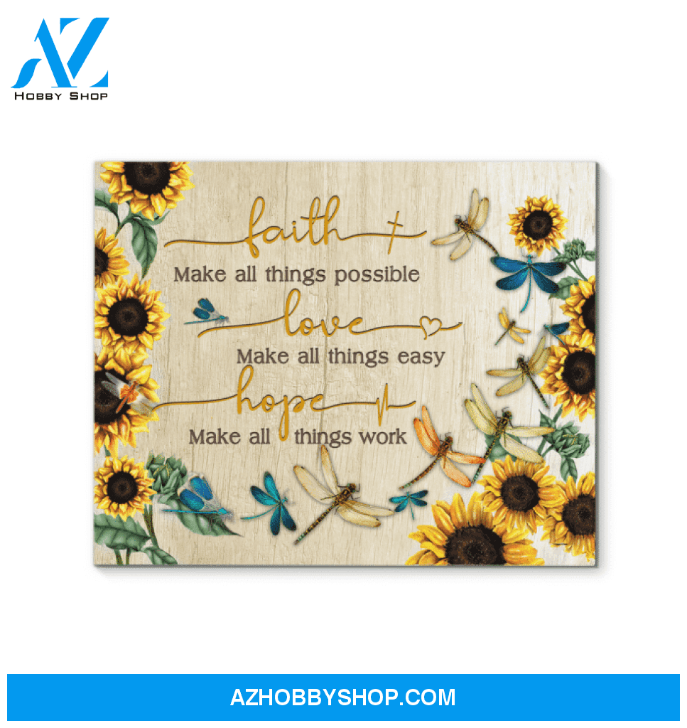 Dragonflies Faith Hope Love Unique Custom Design Canvas Present
