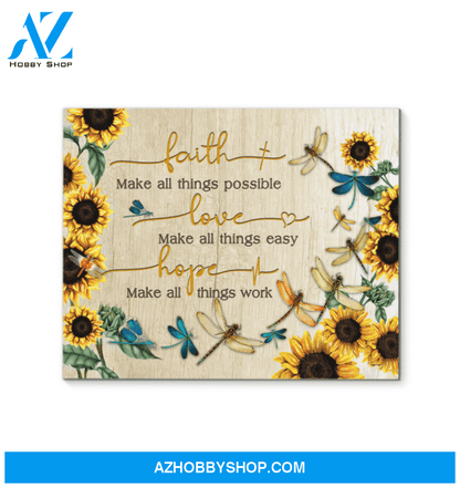 Dragonflies Faith Hope Love Unique Custom Design Canvas Present