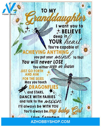 Dragonflies To My Granddaughter Canvas