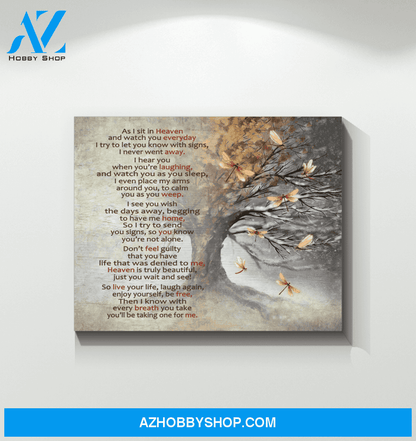 Dragonfly As I Sit In Heaven Canvas Wall Art