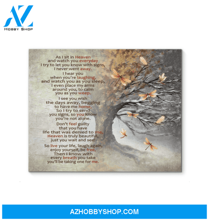 Dragonfly As I Sit In Heaven Canvas Wall Art