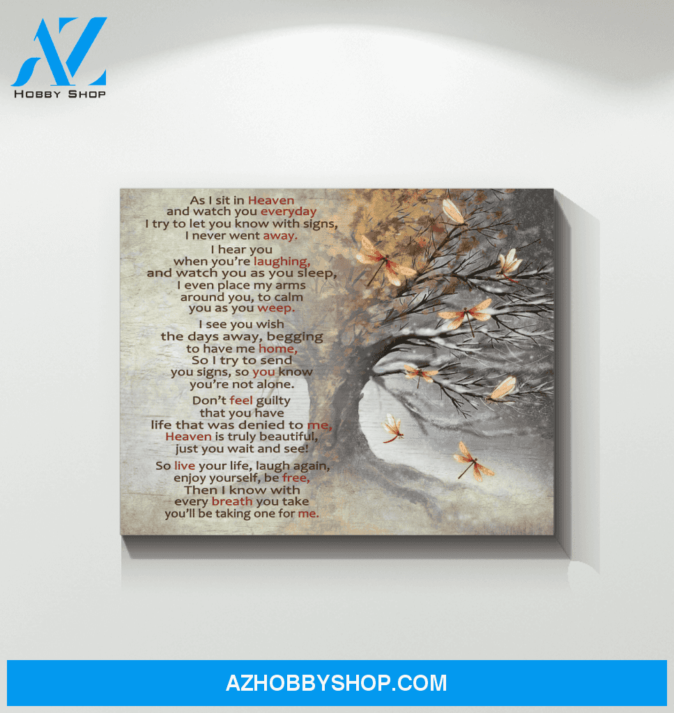 Dragonfly As I Sit In Heaven Canvas Wall Art