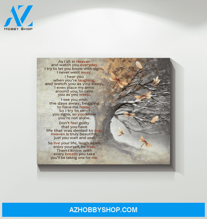 Dragonfly As I Sit In Heaven Canvas Wall Art