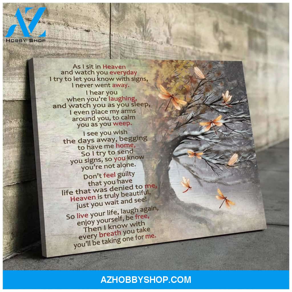 Dragonfly As I Sit In Heaven Canvas Wall Art