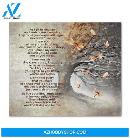 Dragonfly As I Sit In Heaven Canvas Wall Art