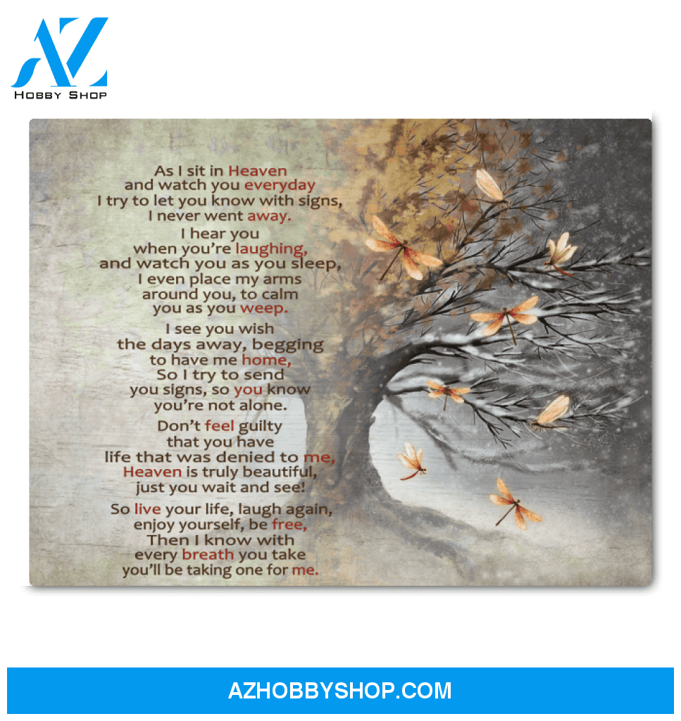Dragonfly As I Sit In Heaven Canvas Wall Art