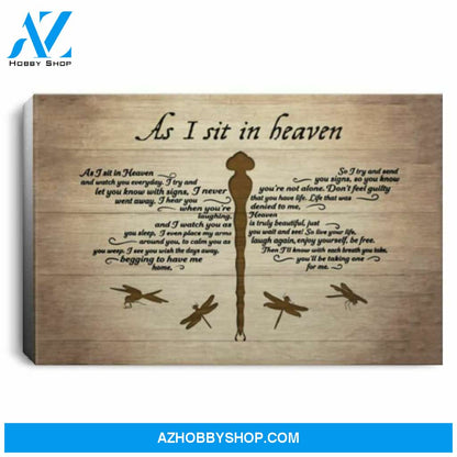 Dragonfly As I Sit In Heaven White Poster Canvas