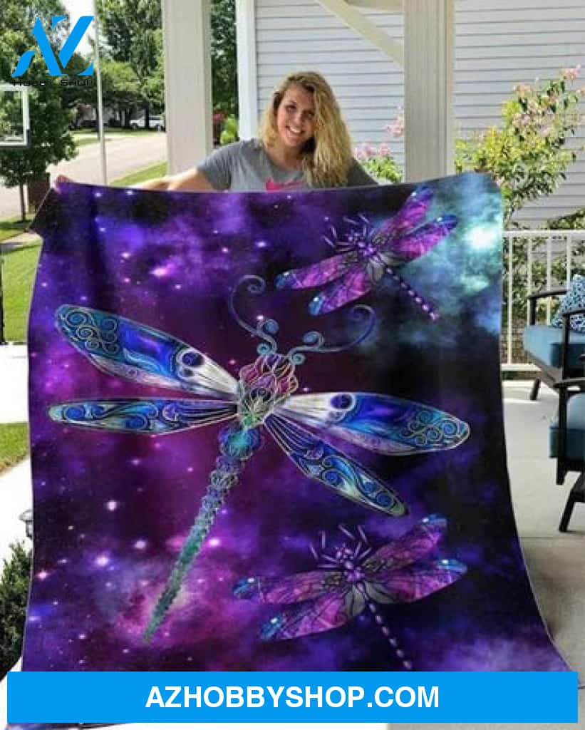 Dragonfly Blanket, Beautiful Dragonfly Purple Blanket
