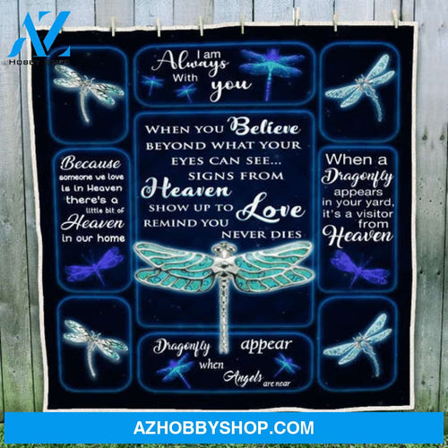 Dragonfly Blanket, I Am Always With You Dragonflies Blanket Gift For Dragonfly Lovers