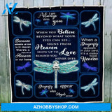 Dragonfly Blanket, I Am Always With You Silver Dragonflies Blanket