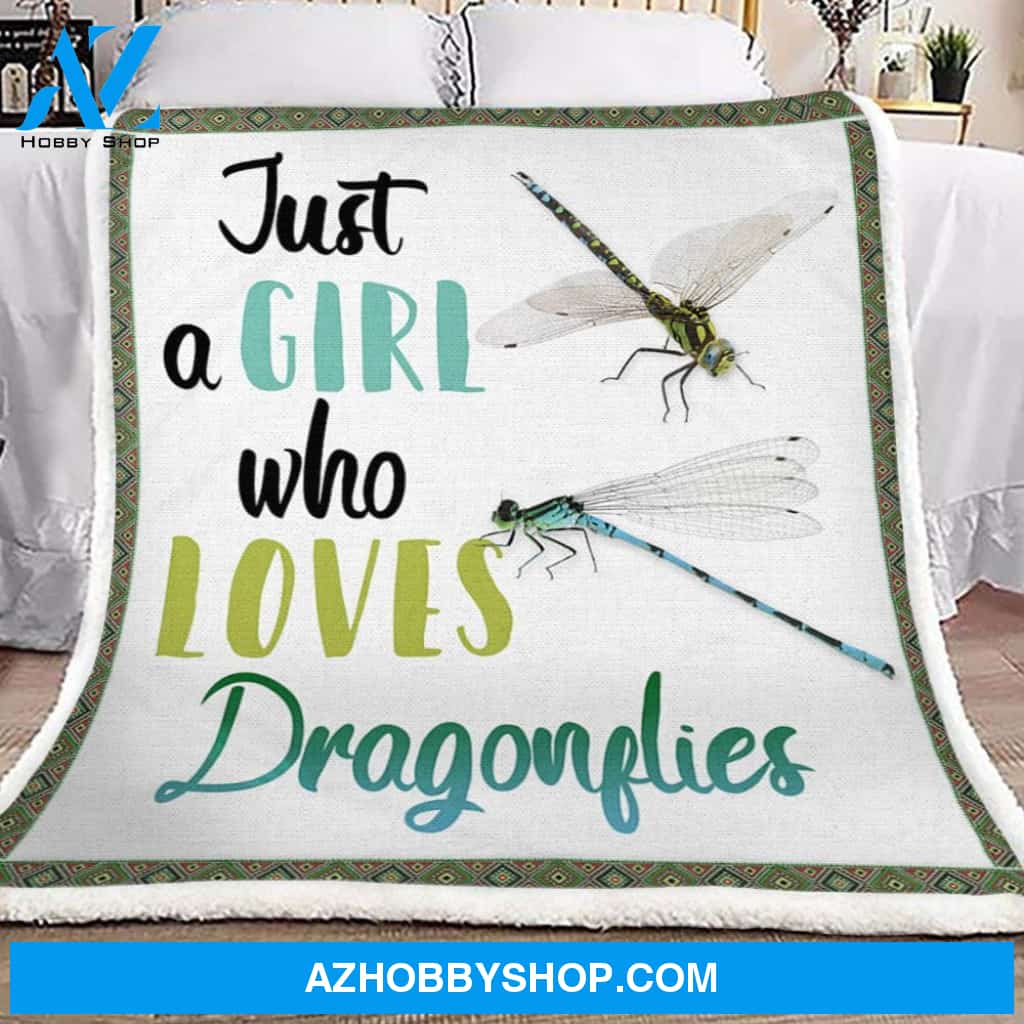 Dragonfly Blanket, Just A Girl Who Loves Dragonflies Blanket Gift For Dragonfly