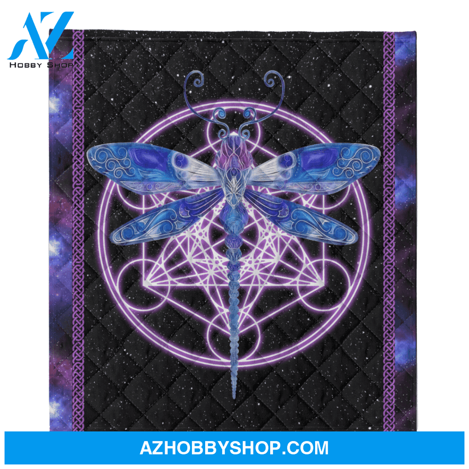 Dragonfly Blanket, Women's Colorful Dragonfly Fleece Blanket