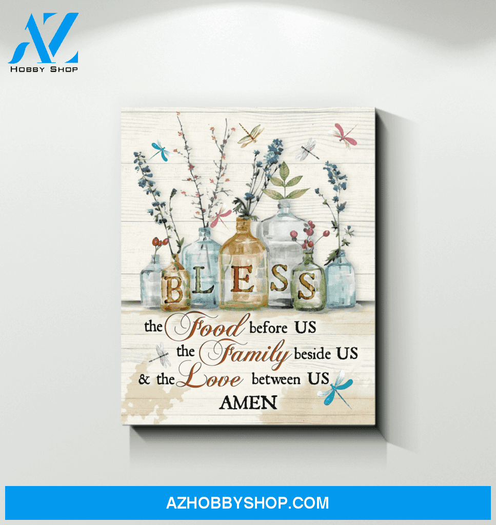 Dragonfly Bless Canvas Wall Art Unique Gifts