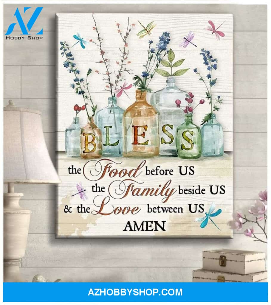 Dragonfly Bless Canvas Wall Art Unique Gifts