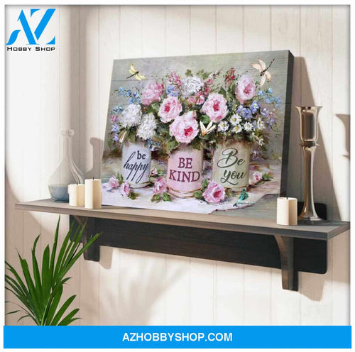Dragonfly Canvas Be Happy Be Kind Be You Wall Art Decor