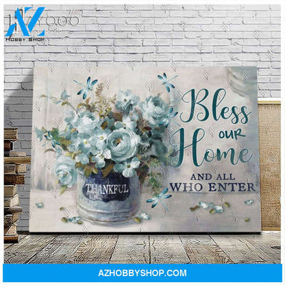 Dragonfly - Canvas - Bless Our Home And All Who Enter