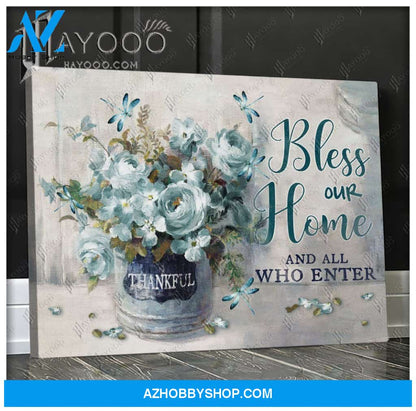 Dragonfly - Canvas - Bless Our Home And All Who Enter