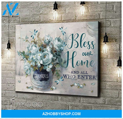 Dragonfly - Canvas - Bless Our Home And All Who Enter