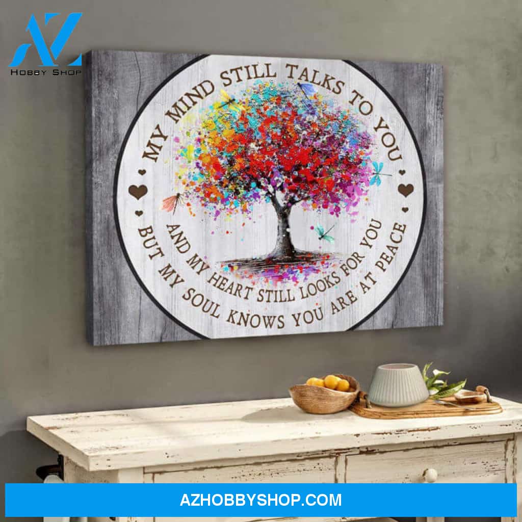 Dragonfly Canvas But My Soul Knows You Are At Peace Wall Art Decor | Moosfy Wrap Canvas Ready To Hang