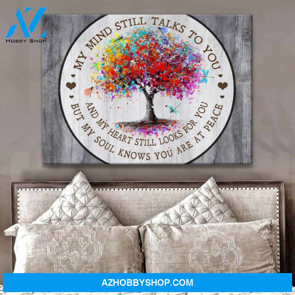 Dragonfly Canvas But My Soul Knows You Are At Peace Wall Art Decor | Moosfy Wrap Canvas Ready To Hang