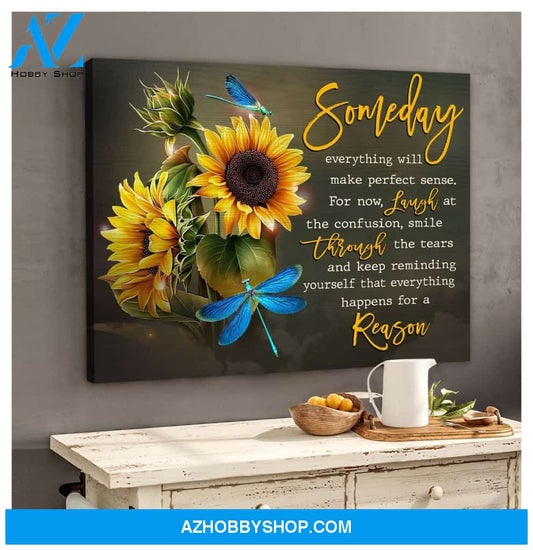 Dragonfly Canvas Gift For People Someday Everything Will Make Perfect Sense