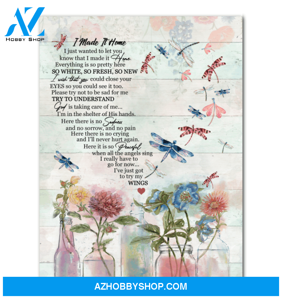 Dragonfly Canvas Giving Family I Made It Home Framed Matte Canvas