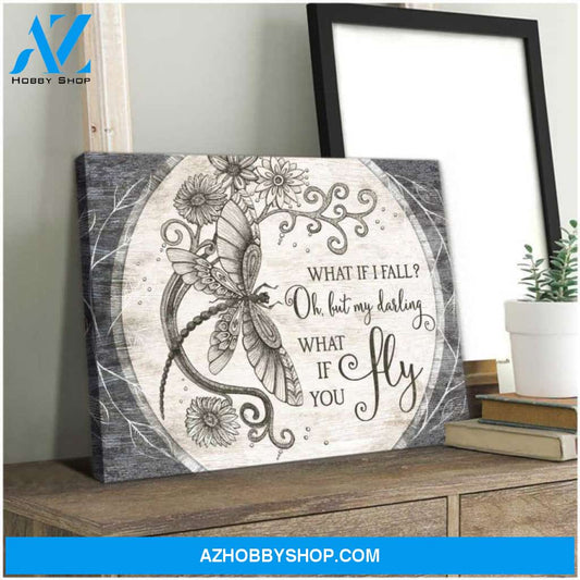 Dragonfly Canvas - Hanging Art For Living Room