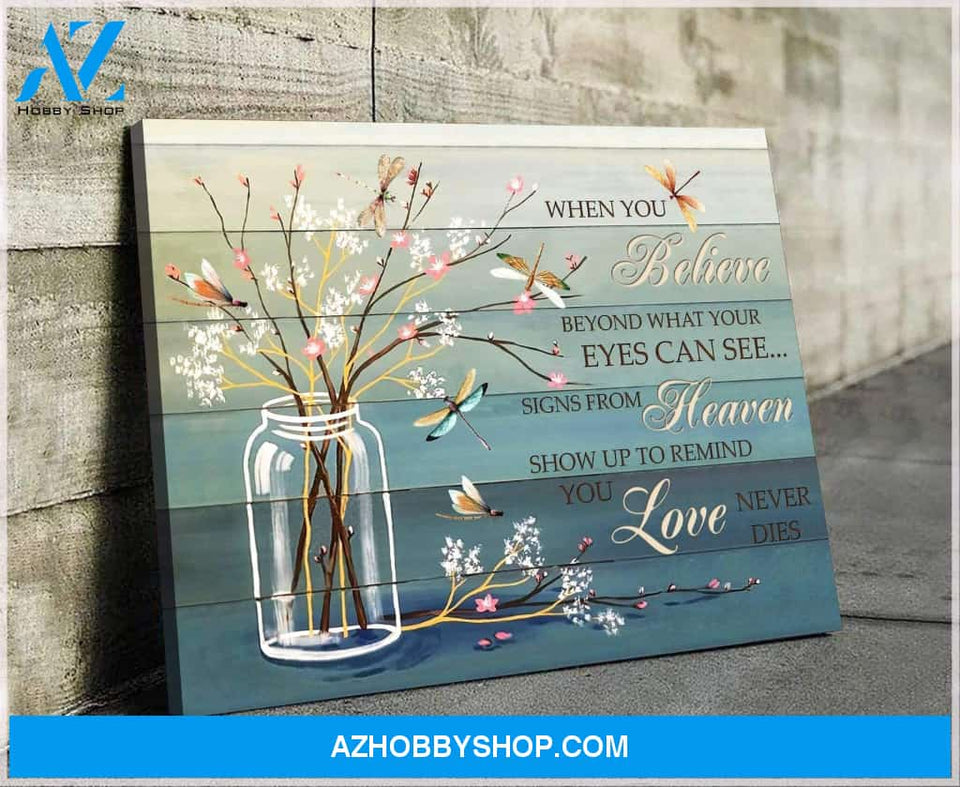 Dragonfly Canvas - Hanging Art For Living Room