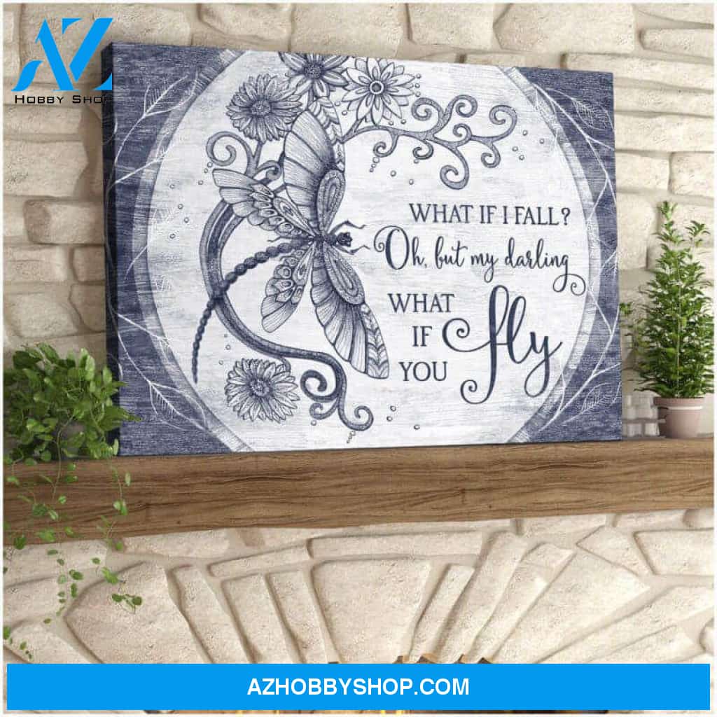 Dragonfly Canvas - Hanging Art For Living Room