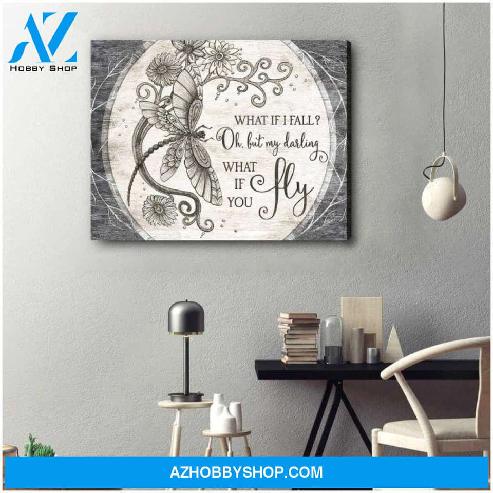 Dragonfly Canvas - Hanging Art For Living Room