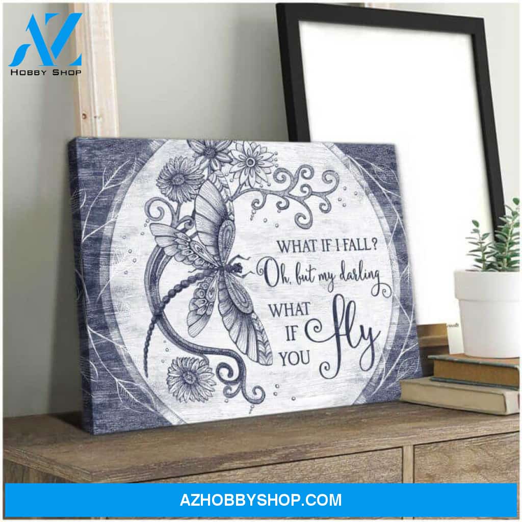 Dragonfly Canvas - Hanging Art For Living Room