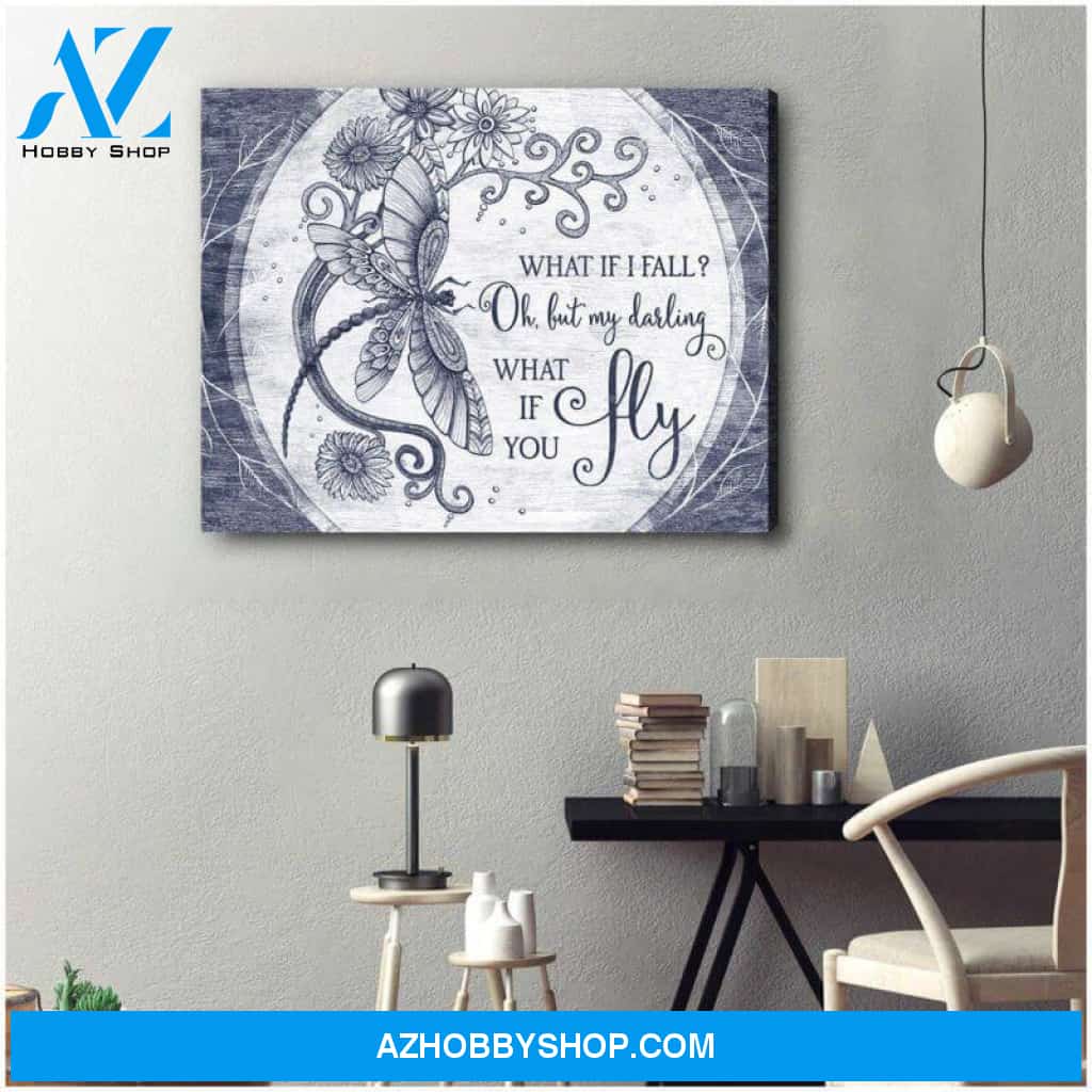 Dragonfly Canvas - Hanging Art For Living Room