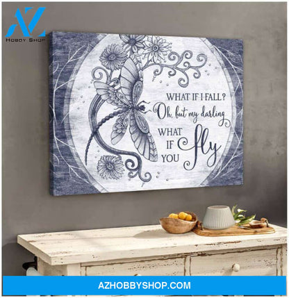 Dragonfly Canvas - Hanging Art For Living Room