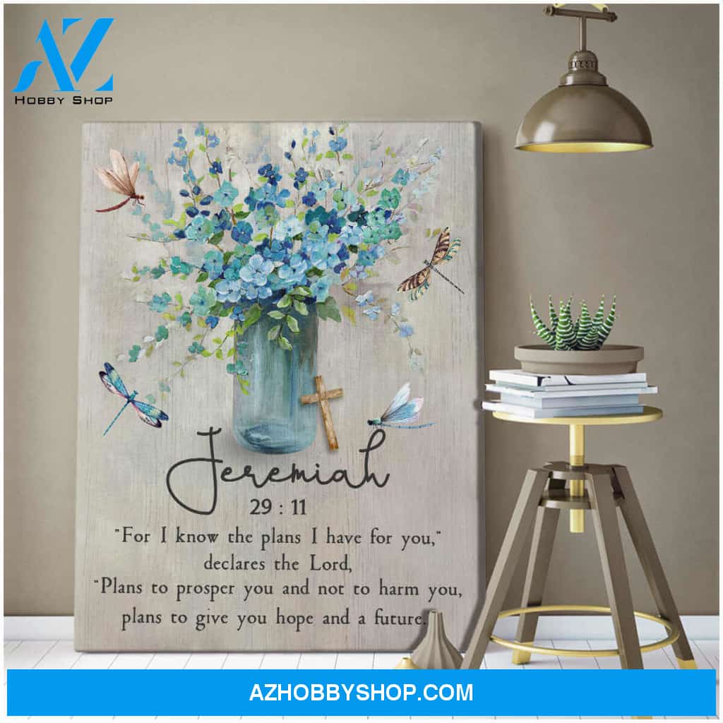 Dragonfly Canvas Jeremiah 29:11 Wall Art Decor