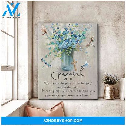 Dragonfly Canvas Jeremiah 29:11 Wall Art Decor