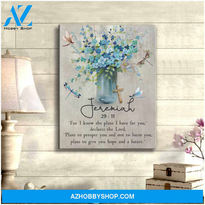 Dragonfly Canvas Jeremiah 29:11 Wall Art Decor