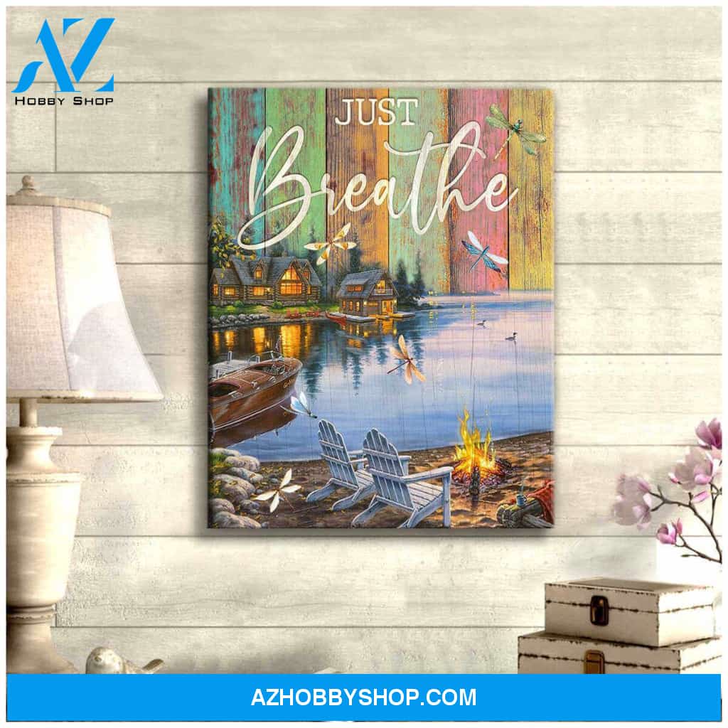 Dragonfly Canvas Just Breathe CB Wall Art Decor