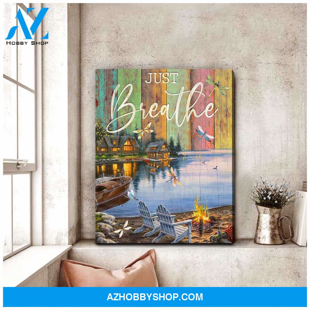 Dragonfly Canvas Just Breathe CB Wall Art Decor