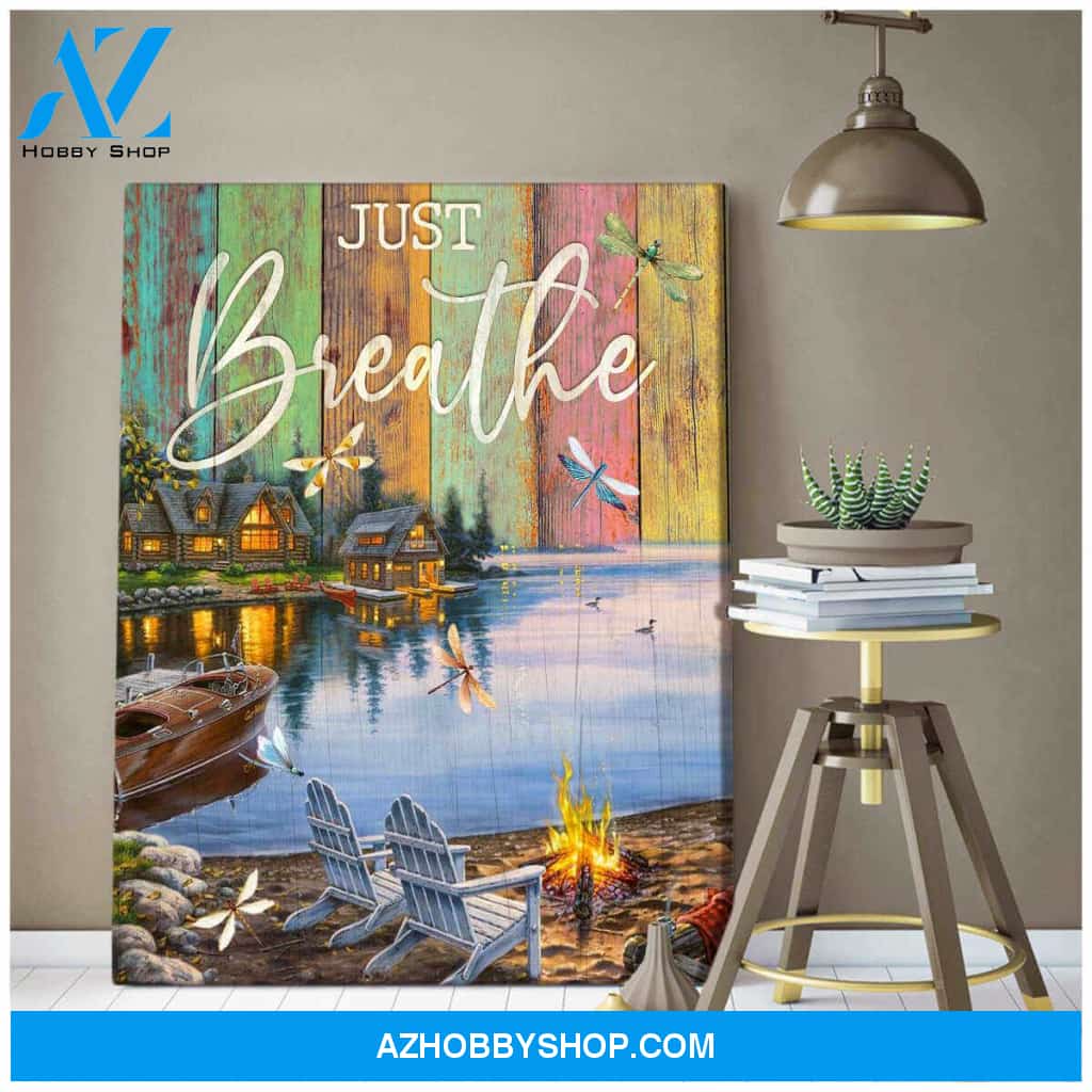 Dragonfly Canvas Just Breathe CB Wall Art Decor