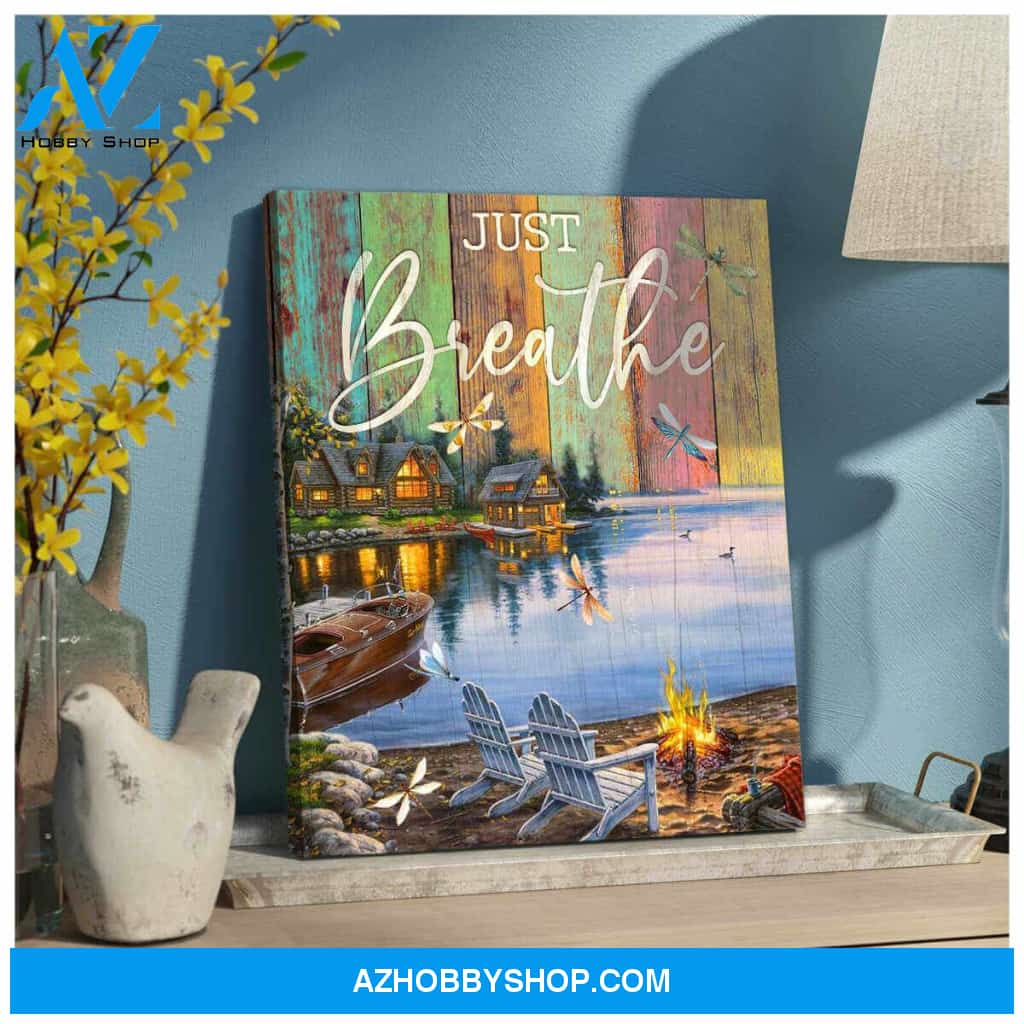 Dragonfly Canvas Just Breathe CB Wall Art Decor