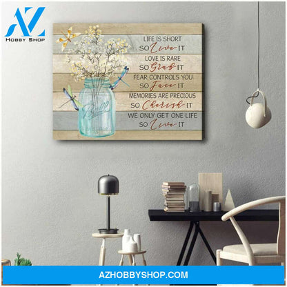 Dragonfly Canvas Live It Wall Art Decor | Moosfy Wrap Canvas Ready To Hang