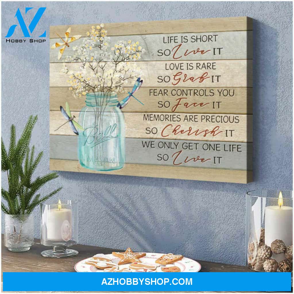 Dragonfly Canvas Live It Wall Art Decor | Moosfy Wrap Canvas Ready To Hang