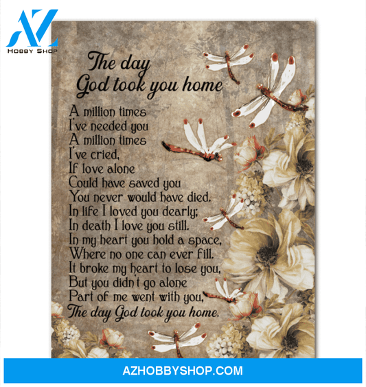 Dragonfly Canvas The Day God Took You Home Framed Matte Canvas