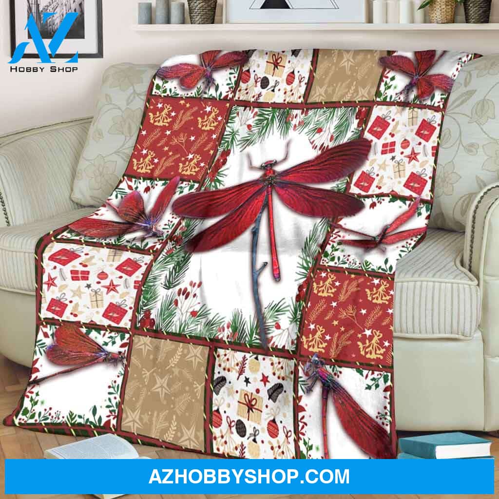 Dragonfly Christmas - I Am Always With You Fleece Blanket Gift For Friend Family Birthday Gift Home Decor Bedding Couch Sofa Soft And Comfy Cozy