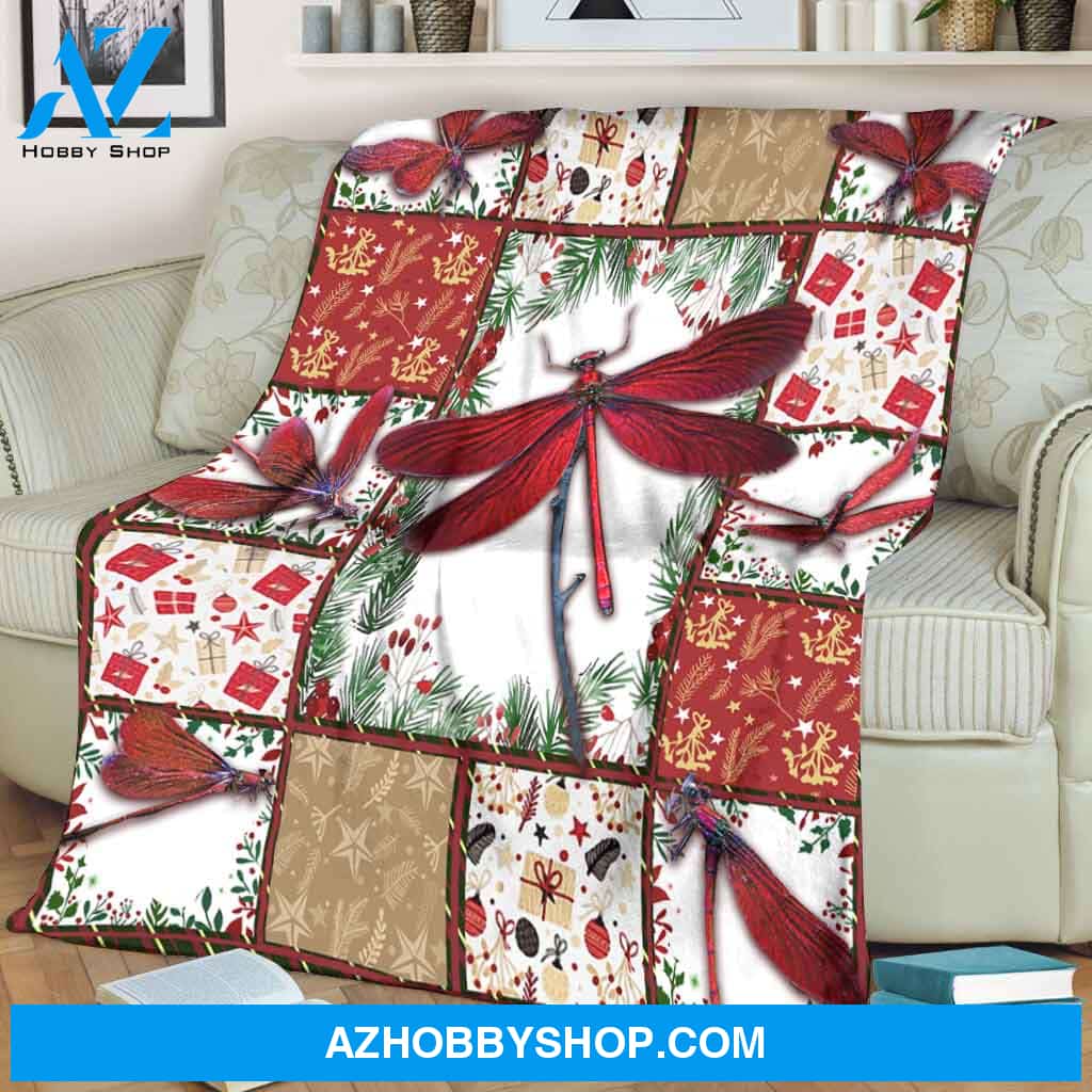 Dragonfly Christmas - I Am Always With You Fleece Blanket Gift For Friend Family Birthday Gift Home Decor Bedding Couch Sofa Soft And Comfy Cozy