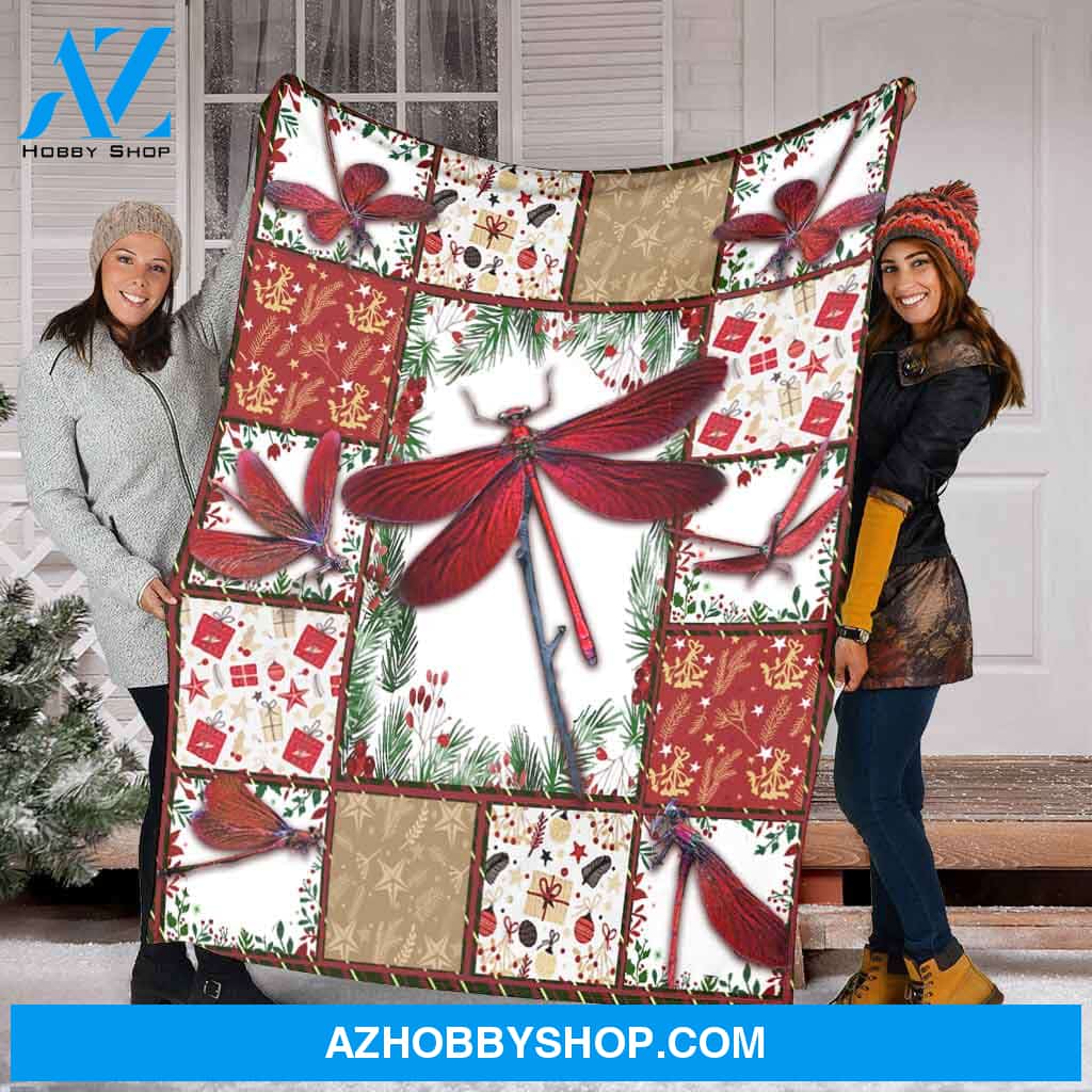 Dragonfly Christmas - I Am Always With You Fleece Blanket Gift For Friend Family Birthday Gift Home Decor Bedding Couch Sofa Soft And Comfy Cozy