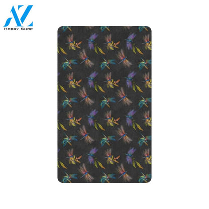 Dragonfly Colorful Realistic Print Rubber Doormat