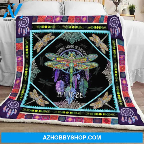 Dragonfly Dreamcatcher Fleece Blanket 